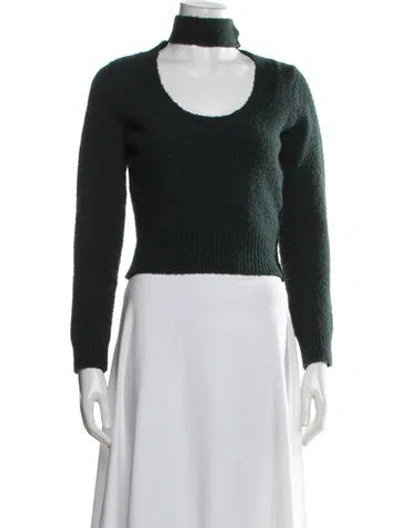 Pre-owned Astr Scoop Neck Sweater In Green