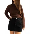 Astr Selbie Crewneck Sweater In Mocha Brown In Brown