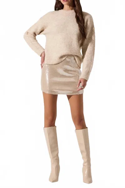 Astr Selbie Sweater In Cream In Multi