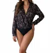 Astr Sequence Print Bodysuit In Black In Black