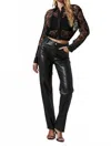 Astr Sequin Button Up Top In Black