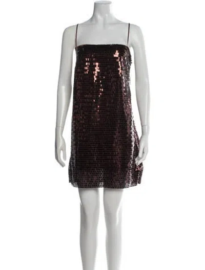Pre-owned Astr Sequin Mini Dress In Brown/metallic