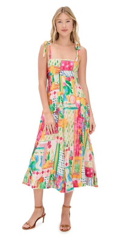 Astr Shiann Dress Pink Yellow Multi