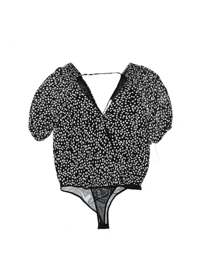 Pre-owned Astr Short Sleeve Blouse In Black