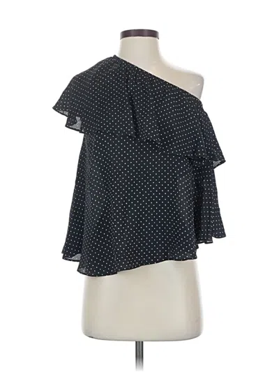 Pre-owned Astr Short Sleeve Blouse In Black