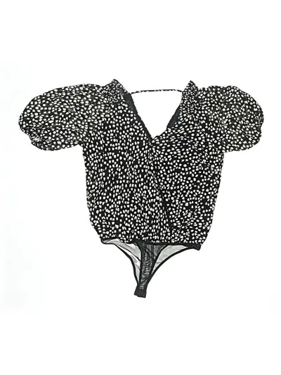 Pre-owned Astr Short Sleeve Blouse In Black