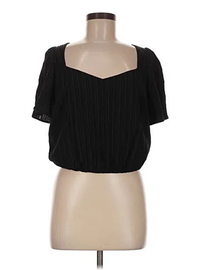 Pre-owned Astr Short Sleeve Blouse In Black