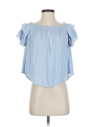 Pre-owned Astr Short Sleeve Blouse In Blue