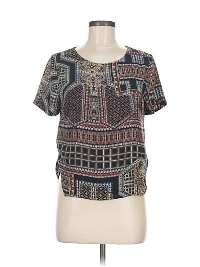 Pre-owned Astr Short Sleeve Blouse In Blue