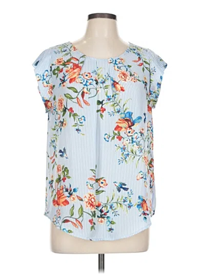 Pre-owned Astr Short Sleeve Blouse In Blue