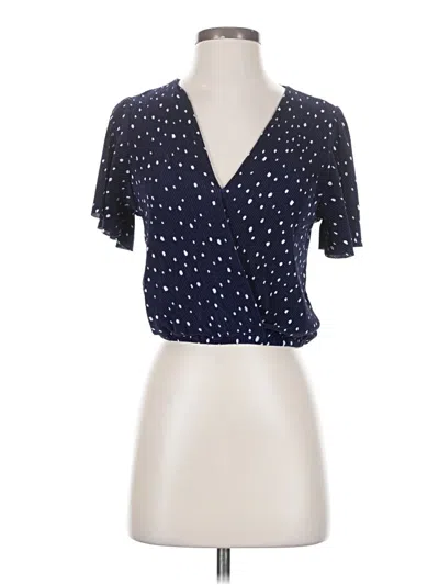 Pre-owned Astr Short Sleeve Blouse In Blue
