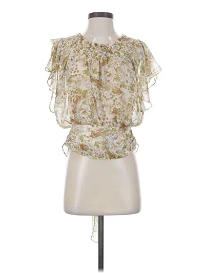 Pre-owned Astr Short Sleeve Blouse In Ivory