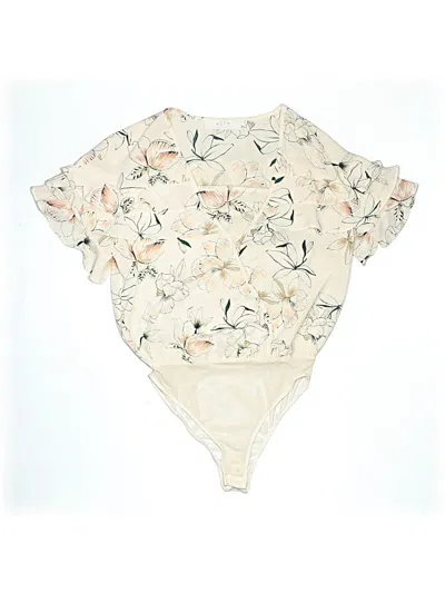 Pre-owned Astr Short Sleeve Blouse In Ivory
