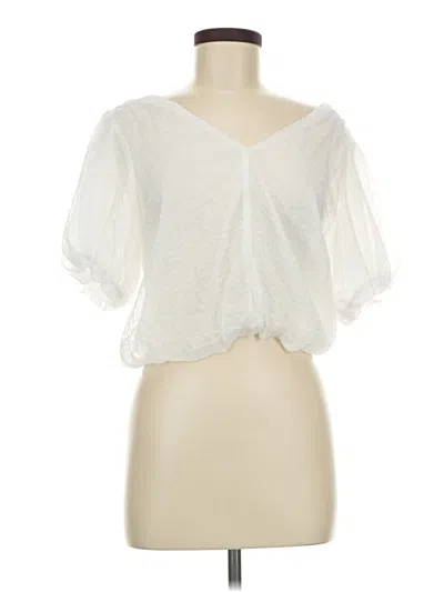 Pre-owned Astr Short Sleeve Blouse In Ivory