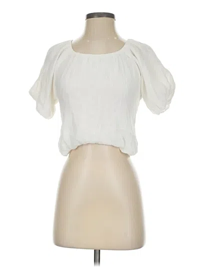 Pre-owned Astr Short Sleeve Blouse In Ivory