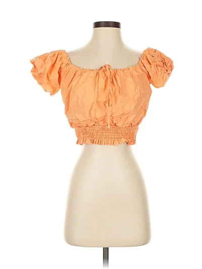Pre-owned Astr Short Sleeve Blouse In Orange