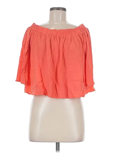 Pre-owned Astr Short Sleeve Blouse In Orange