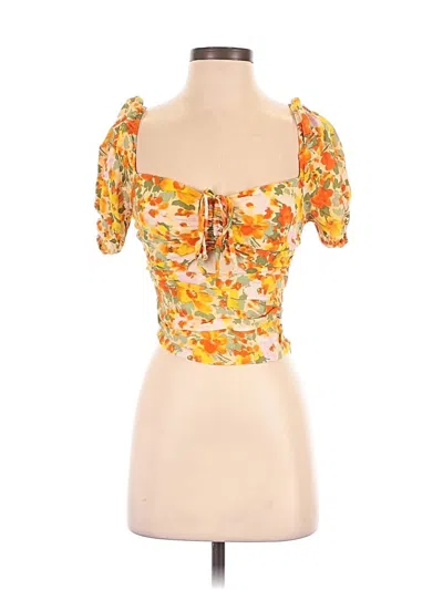 Pre-owned Astr Short Sleeve Blouse In Orange