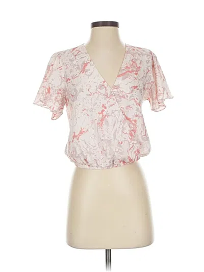 Pre-owned Astr Short Sleeve Blouse In Pink