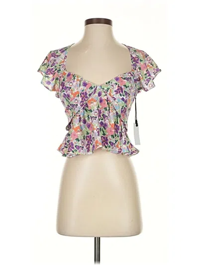Pre-owned Astr Short Sleeve Blouse In Pink