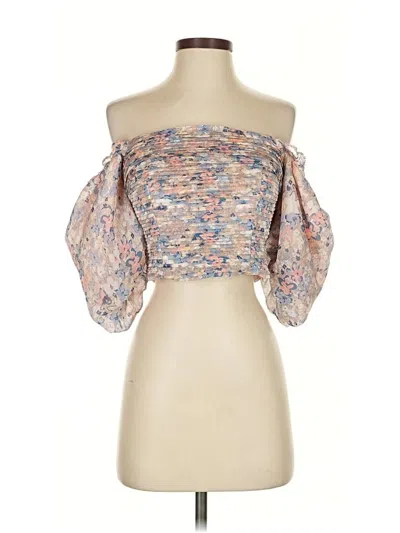 Pre-owned Astr Short Sleeve Blouse In Pink