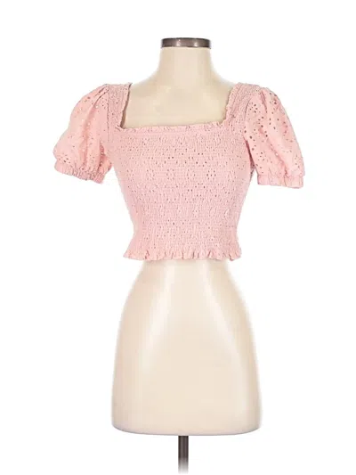 Pre-owned Astr Short Sleeve Blouse In Pink