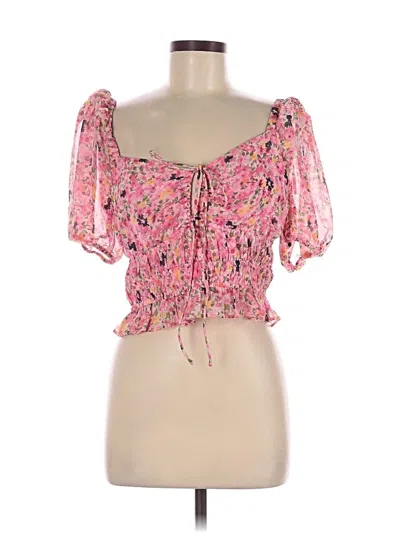 Pre-owned Astr Short Sleeve Blouse In Pink