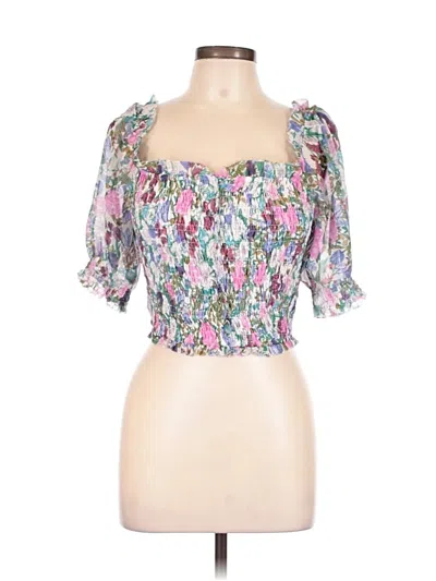 Pre-owned Astr Short Sleeve Blouse In Pink