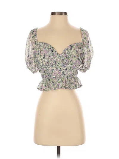 Pre-owned Astr Short Sleeve Blouse In Purple