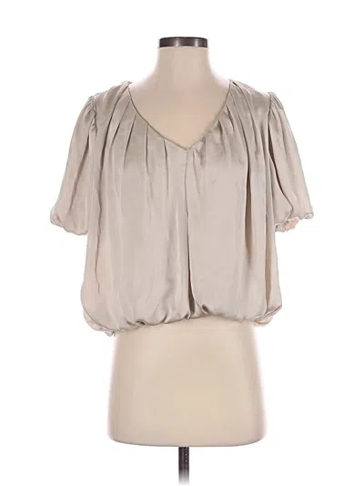 Pre-owned Astr Short Sleeve Blouse In Silver
