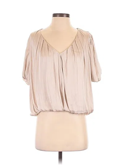 Pre-owned Astr Short Sleeve Blouse In Tan