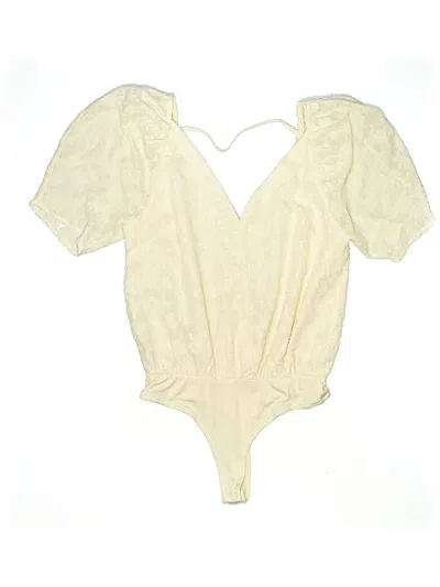 Pre-owned Astr Short Sleeve Blouse In White