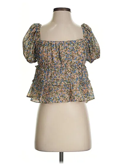 Pre-owned Astr Short Sleeve Blouse In Yellow