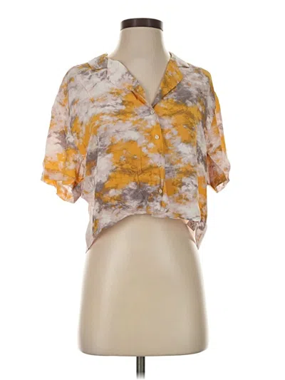 Pre-owned Astr Short Sleeve Blouse In Yellow