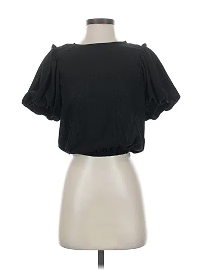 Pre-owned Astr Short Sleeve Top Black Off The Shoulder Neckline Tops