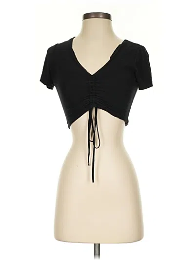 Pre-owned Astr Short Sleeve Top Black Sweetheart Neckline Tops