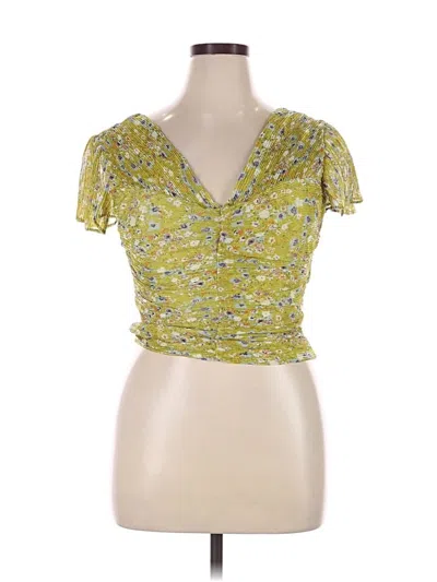 Pre-owned Astr Short Sleeve Top Green Sweetheart Neckline Tops