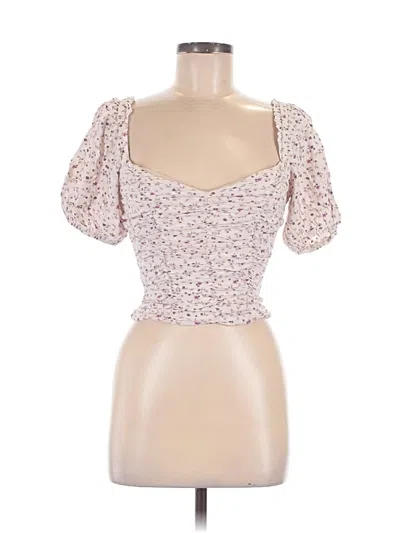 Pre-owned Astr Short Sleeve Top Purple Sweetheart Neckline Tops