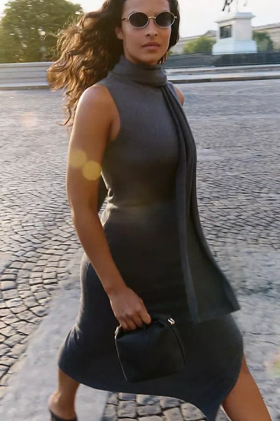 Astr Shyanne Sweater Midi Dress In Gray