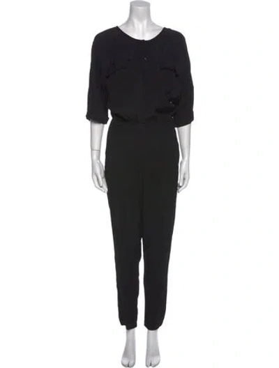 Pre-owned Astr Silk Scoop Neck Jumpsuit In Black
