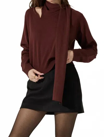 Astr Silvana Sweater In Wine Brown In Burgundy