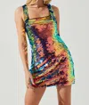 ASTR SIMA SEQUIN MINI DRESS IN PINK BLUE