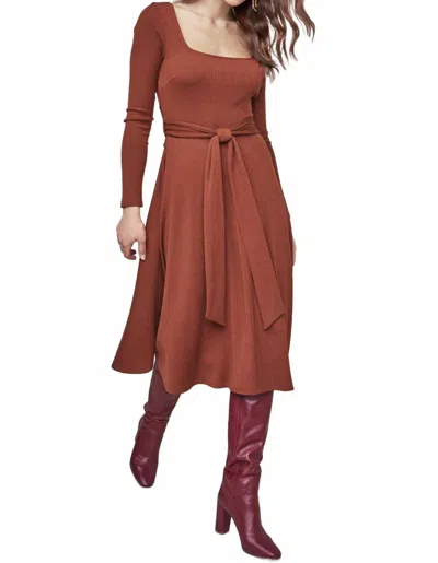 Astr Sinclair Dress In Warm Nutmeg In Multi