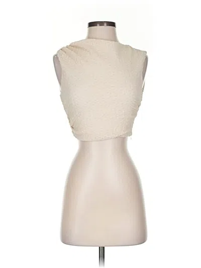 Pre-owned Astr Sleeveless Blouse In White