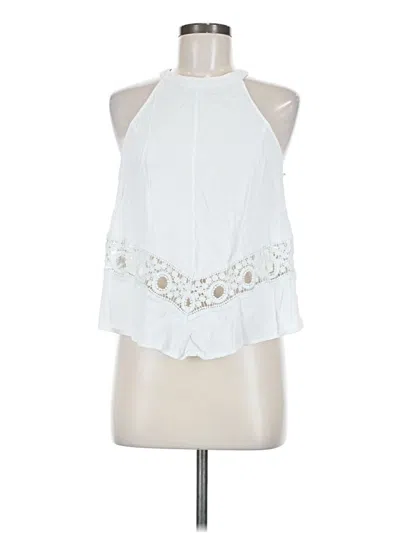 Pre-owned Astr Sleeveless Blouse In White