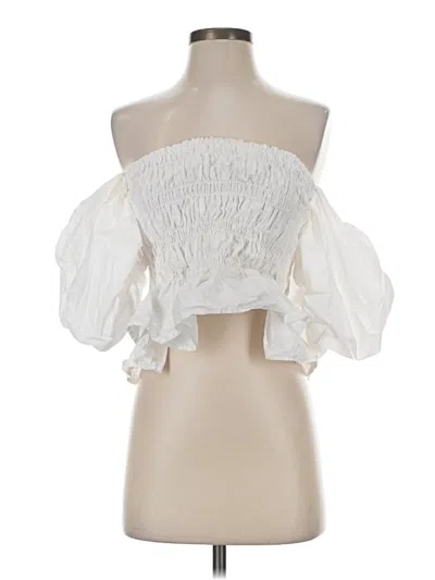 Pre-owned Astr Sleeveless Blouse In White