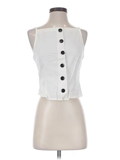 Pre-owned Astr Sleeveless Blouse In White