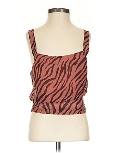 Pre-owned Astr Sleeveless Top Brown Strapless Neckline Tops