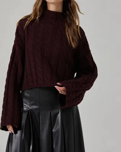 Astr Sloane Sweater In Wine In Pink