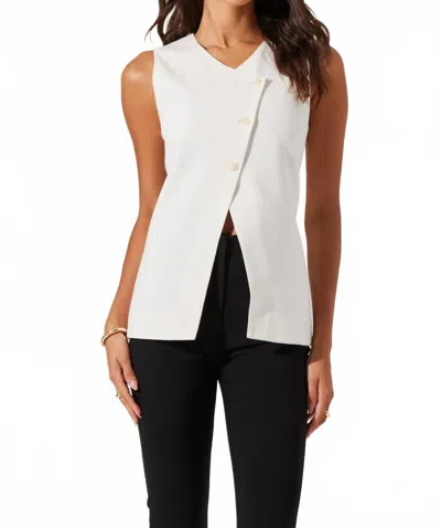 ASTR SONJA ASYMMETRICAL VEST IN WHITE